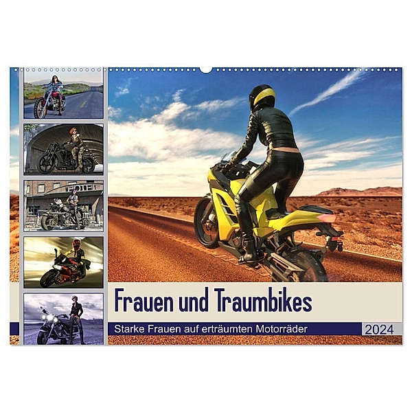 Frauen und Traumbikes (Wandkalender 2024 DIN A2 quer), CALVENDO Monatskalender, Karsten Schröder
