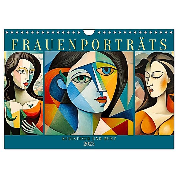 Frauenporträts, kubistisch und bunt (Wandkalender 2025 DIN A4 quer), CALVENDO Monatskalender, Calvendo, Sabine Löwer