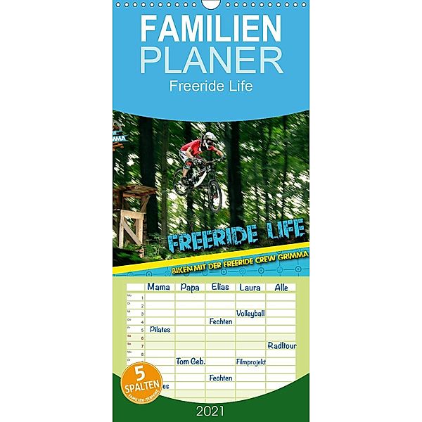 Freeride Life - Familienplaner hoch (Wandkalender 2021 , 21 cm x 45 cm, hoch), Patrick Freiberg