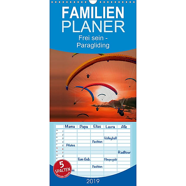 Frei sein - Paragliding - Familienplaner hoch (Wandkalender 2019 , 21 cm x 45 cm, hoch), Peter Roder