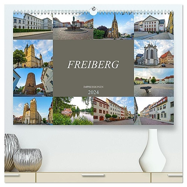 Freiberg Impressionen (hochwertiger Premium Wandkalender 2024 DIN A2 quer), Kunstdruck in Hochglanz, Dirk Meutzner