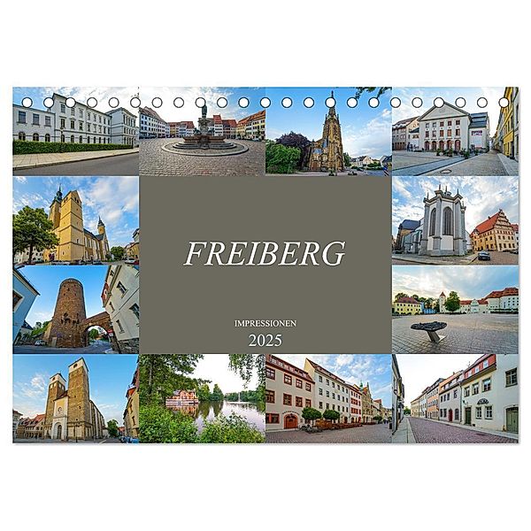 Freiberg Impressionen (Tischkalender 2025 DIN A5 quer), CALVENDO Monatskalender, Calvendo, Dirk Meutzner