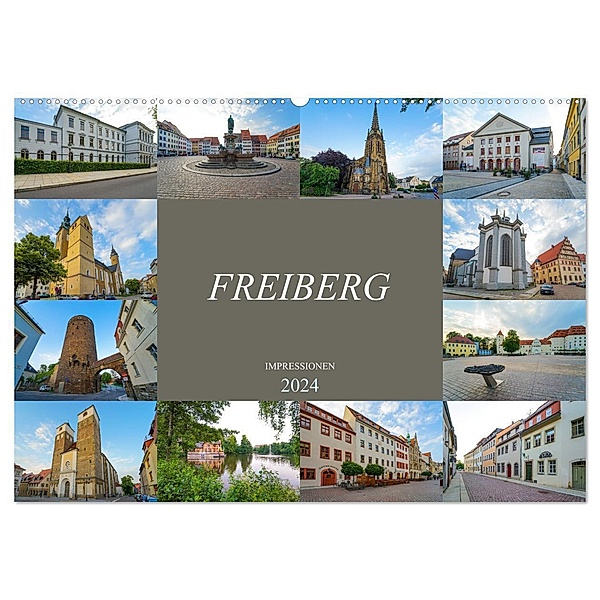 Freiberg Impressionen (Wandkalender 2024 DIN A2 quer), CALVENDO Monatskalender, Dirk Meutzner