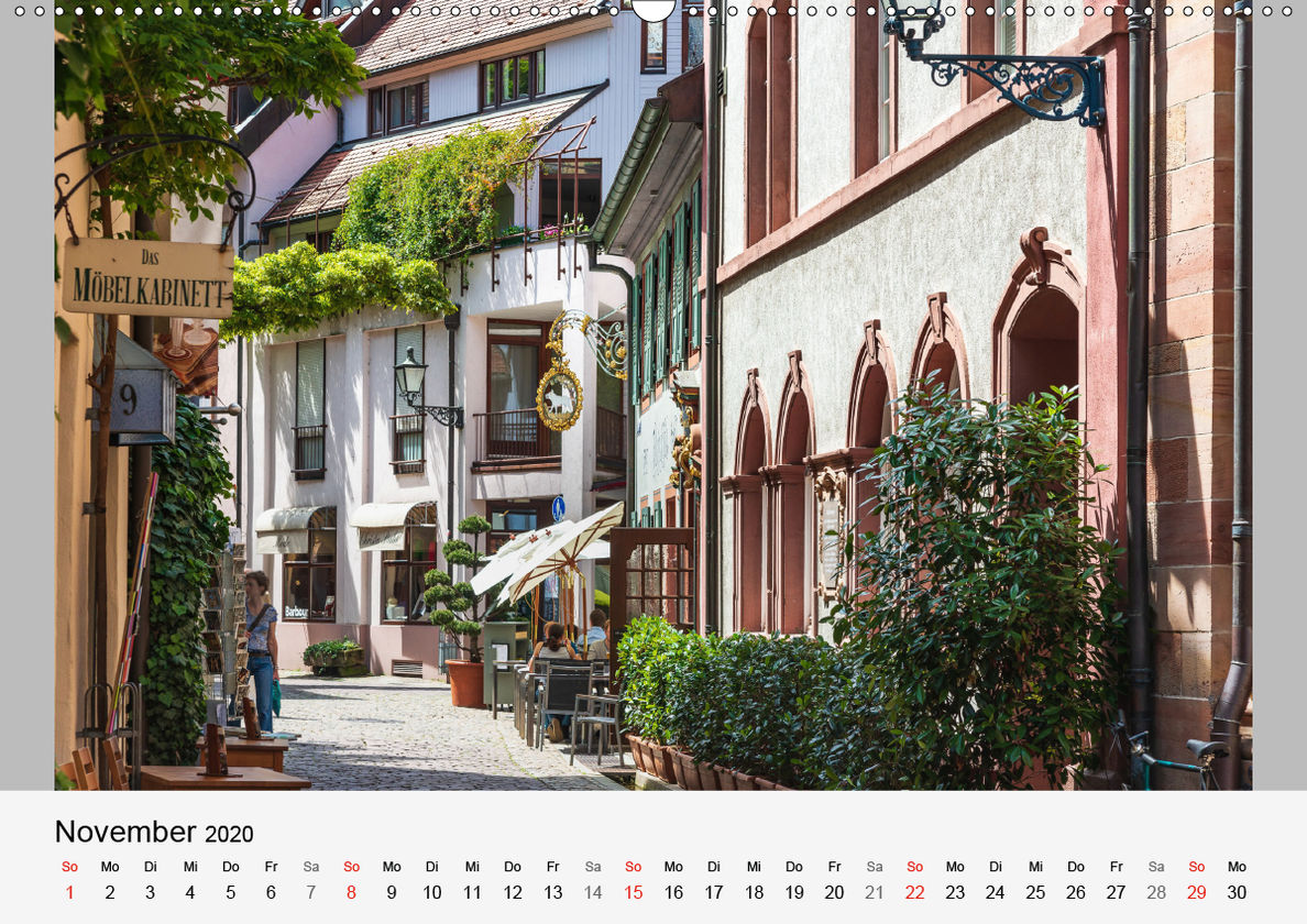 Freiburg im Breisgau. Malerische Stadt am Rande des Schwarzwaldes  Wandkalender 2020 DIN A2 quer - Kalender bestellen