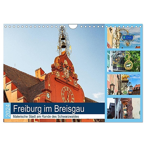 Freiburg im Breisgau. Malerische Stadt am Rande des Schwarzwaldes (Wandkalender 2024 DIN A4 quer), CALVENDO Monatskalender, Jürgen Wöhlke