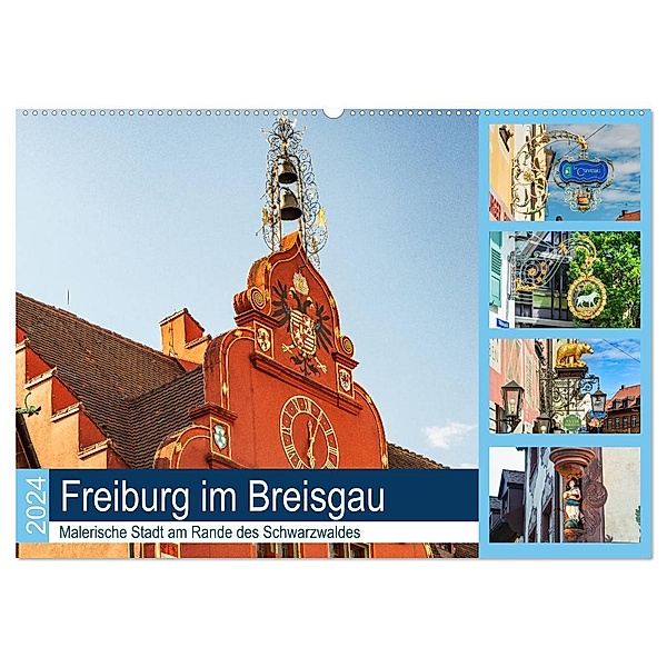 Freiburg im Breisgau. Malerische Stadt am Rande des Schwarzwaldes (Wandkalender 2024 DIN A2 quer), CALVENDO Monatskalender, Jürgen Wöhlke