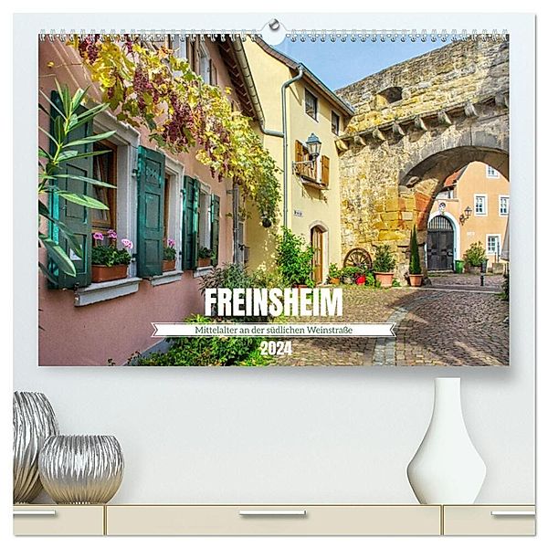 Freinsheim - Mittelalter an der südlichen Weinstrasse (hochwertiger Premium Wandkalender 2024 DIN A2 quer), Kunstdruck in Hochglanz, Thomas Bartruff
