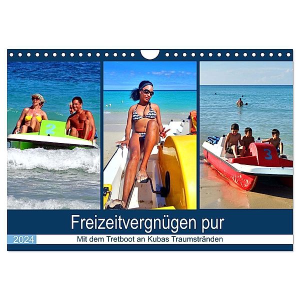 Freizeitvergnügen pur - Mit dem Tretboot an Kubas Traumstränden (Wandkalender 2024 DIN A4 quer), CALVENDO Monatskalender, Henning von Löwis of Menar