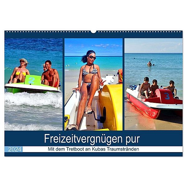 Freizeitvergnügen pur - Mit dem Tretboot an Kubas Traumstränden (Wandkalender 2024 DIN A2 quer), CALVENDO Monatskalender, Henning von Löwis of Menar