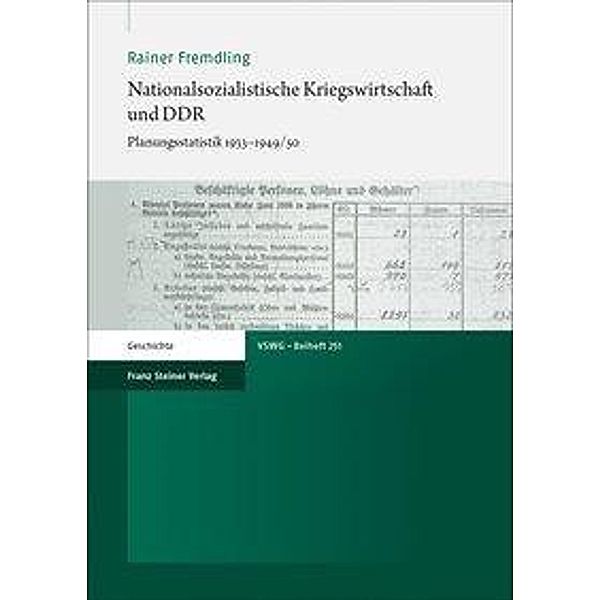 Fremdling, R: Nationalsozialistische Kriegswirtschaft und DD, Rainer Fremdling