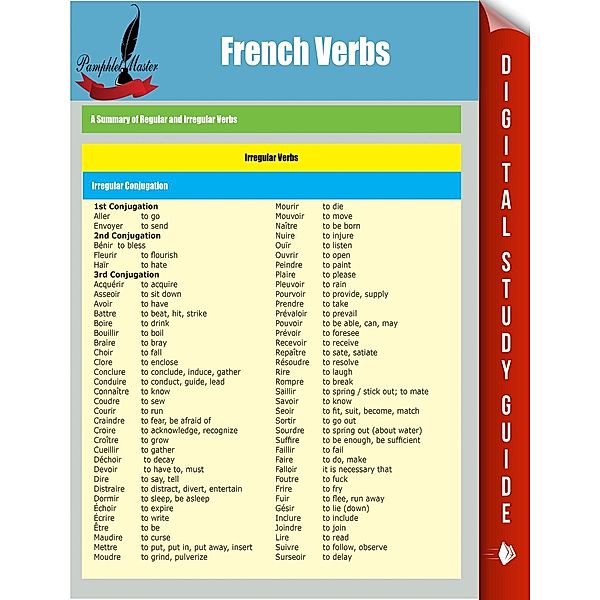 French Verbs, Pamphlet Master