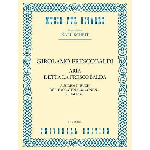 Frescobaldi, G: Aria detta la Frescobalda