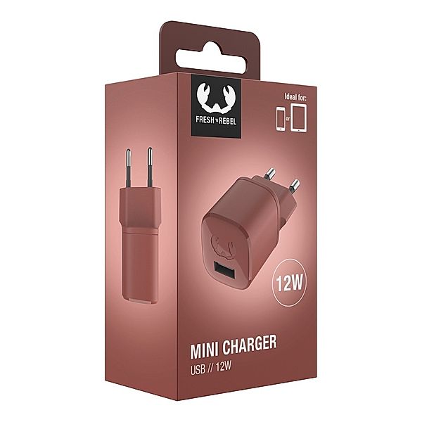 Fresh 'n Rebel USB-A-Mini-Charger 12W, Safari Red