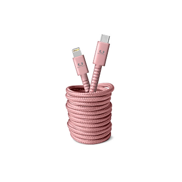 Fresh 'n Rebel USB-C - Lightning Kabel Fabriq, 3,0 m, Dusty Pink