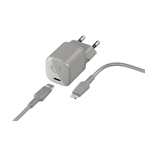 Fresh 'n Rebel USB-C Mini Charger 18W + Apple Lightning Kabel 1,5m, Ice Grey