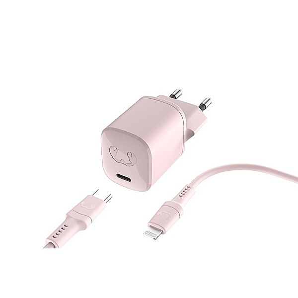 Fresh 'n Rebel USB-C Mini Charger 20W + Apple Lightning-Kabel 2 m, Smokey Pink