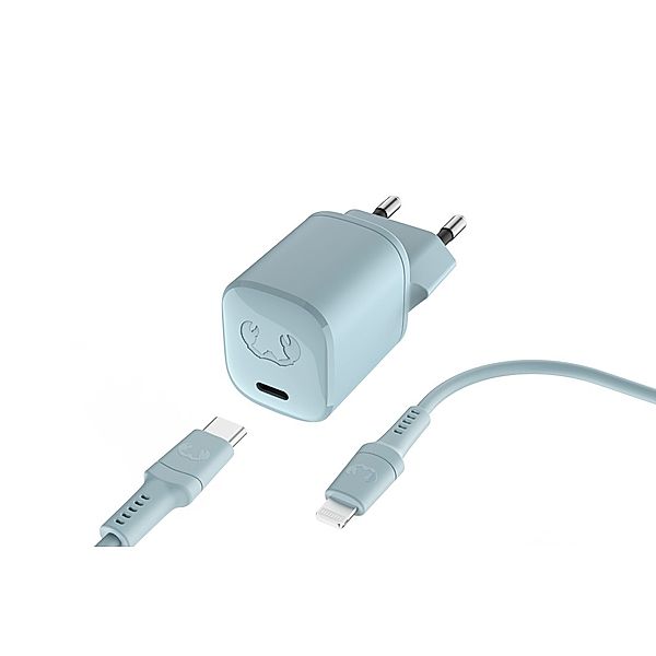 Fresh 'n Rebel USB-C Mini Charger 20W + Apple Lightning-Kabel 2 m, Dusky Blue