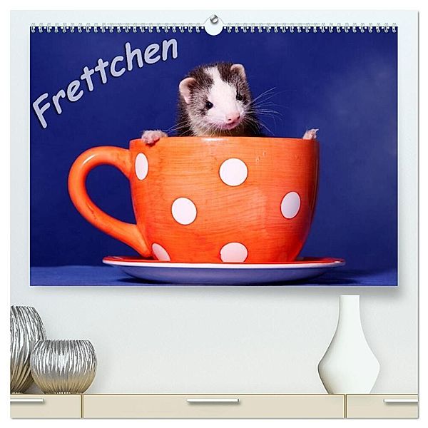 Frettchen - Ferrets (hochwertiger Premium Wandkalender 2024 DIN A2 quer), Kunstdruck in Hochglanz, Jeanette Hutfluss