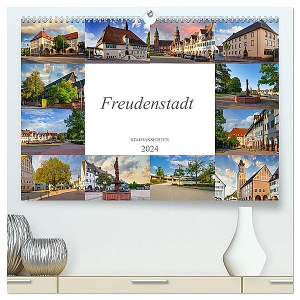 Freudenstadt Stadtansichten (hochwertiger Premium Wandkalender 2024 DIN A2 quer), Kunstdruck in Hochglanz, Dirk Meutzner