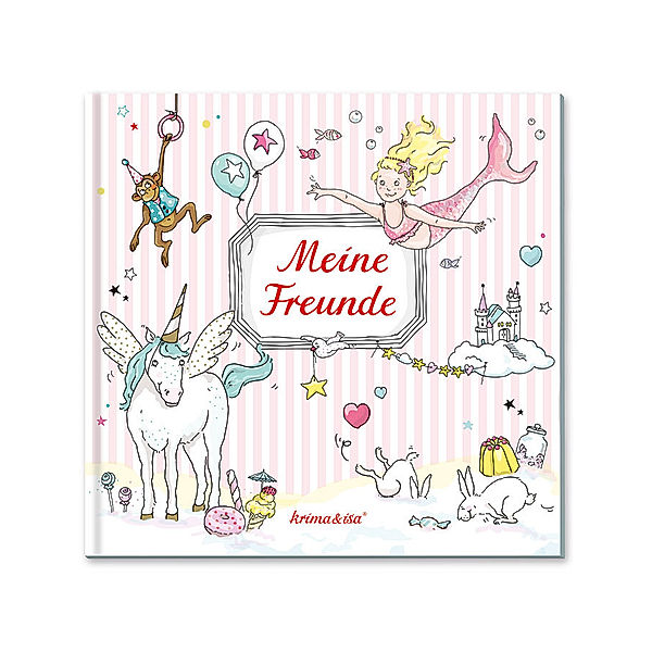 krima & isa Freunde-Buch MEINE FREUNDE in rosa/weiss