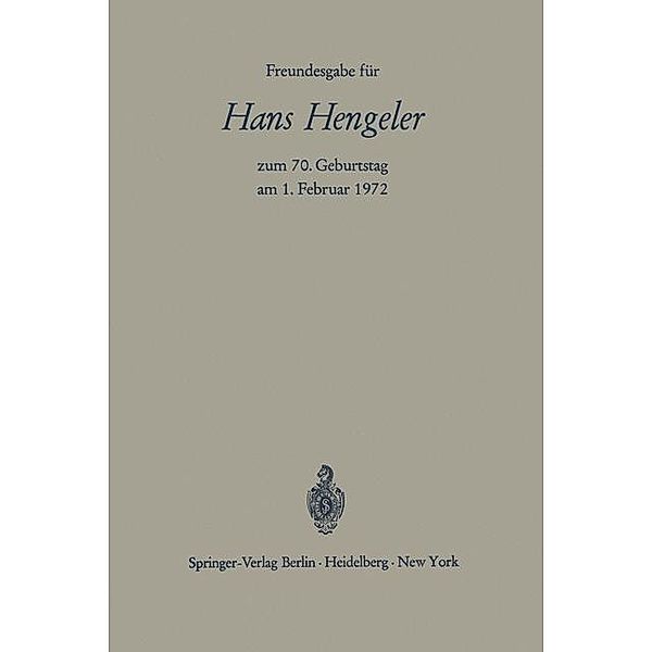 Freundesgabe für Hans Hengeler zum 70. Geburtstag am 1. Februar 1972