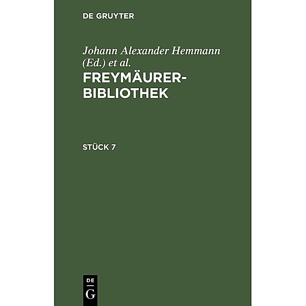 Freymäurer-Bibliothek. Stück 7