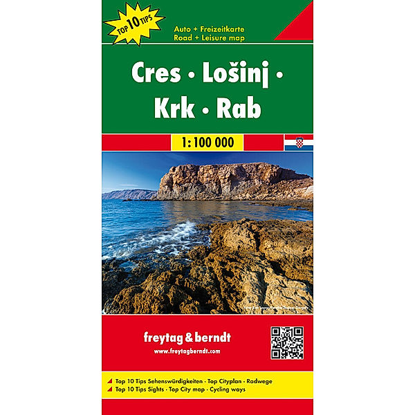 Freytag & Berndt Auto + Freizeitkarte Cres - Losinj - Krk - Rab, Top 10 Tips, Autokarte 1:100.000