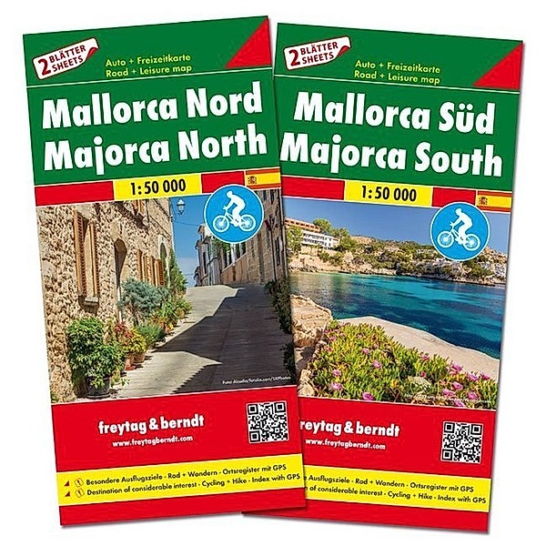 Freytag & Berndt Auto + Freizeitkarte Mallorca Nord und Süd, Set, Autokarten 1:50.000. Freytag & Berndt Road + Leisure Map Majorca North / South