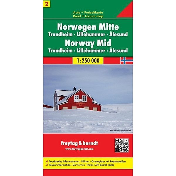 Freytag & Berndt Auto + Freizeitkarte Norwegen Mitte. Midt Norge. Midden Noorwegen. Norway Mid. Norvège Centrale. Norvegia Centrale