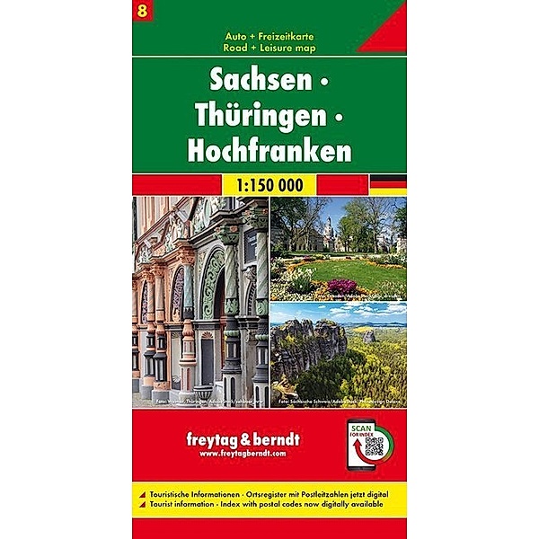 Freytag & Berndt Auto + Freizeitkarte Sachsen - Thüringen - Hochfranken, 1:150.000