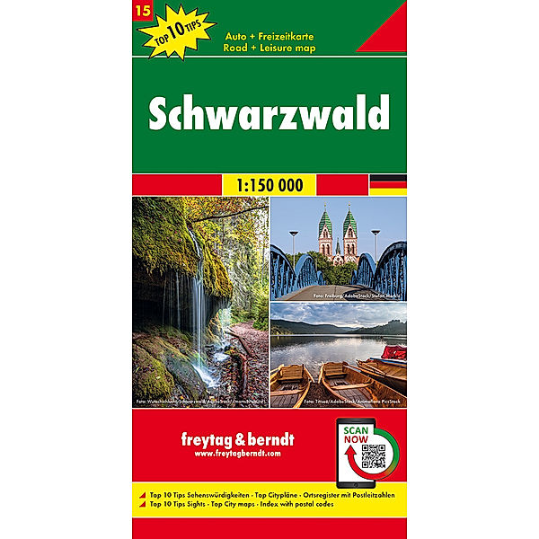 Freytag & Berndt Auto + Freizeitkarte Schwarzwald, 1:150.000, Top 10 Tips