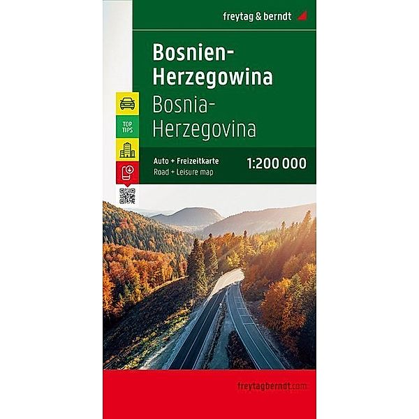 freytag & berndt Auto + Freizeitkarten / AK0720 / Freytag & Berndt Auto + Freizeitkarte Bosnien-Herzegowina, Top 10 Tips, Autokarte 1:200.000