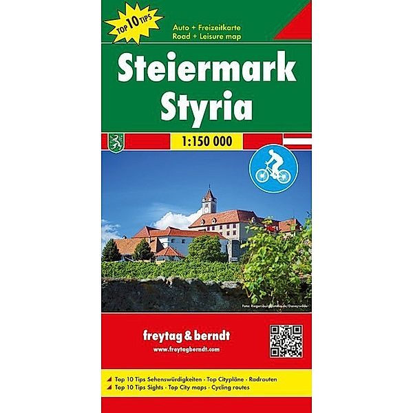 freytag & berndt Auto + Freizeitkarten / OER44 / Freytag & Berndt Auto + Freizeitkarte Steiermark, Top 10 Tips, Autokarte 1:150.000. Freytag & Berndt Leisure map Styria