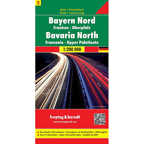 Freytag & Berndt Autokarte Bayern Nord, Mitte. Baviera Norte, Centro. Beieren Noord, Midden; Bavaria North, Middle; Bavière du Nord, Centre; Baviera Settentrionale, Centrale. Baviera Norte, Centro. Beieren Noord, Midden; Bavaria North, Middle; Bavière du Nord, Centre; Baviera Settentrionale, Centrale