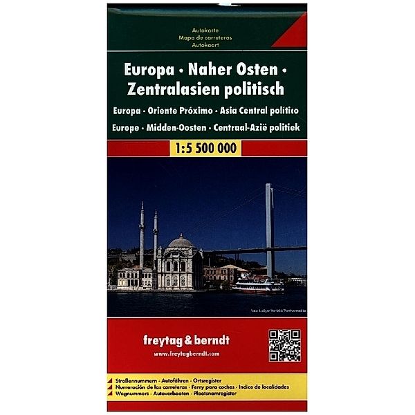 Freytag & Berndt Autokarte Europa, Naher Osten, Zentralasien politisch. Europa, Oriente Próximo, Asia Central politico. Europe, Midden-Oosten, Centraal-Azie politiek. Europa, Oriente Próximo, Asia Central politico. Europe, Midden-Oosten, Centraal-Azie politiek