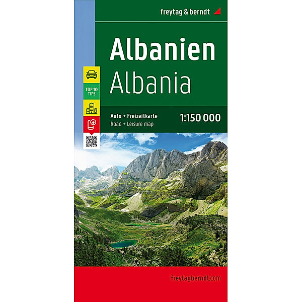 Freytag & Berndt Autokarte / Freytag & Berndt Autokarte Albanien, Top 10 Tips 1:150.000. Albania / Shqiperia / Albanie