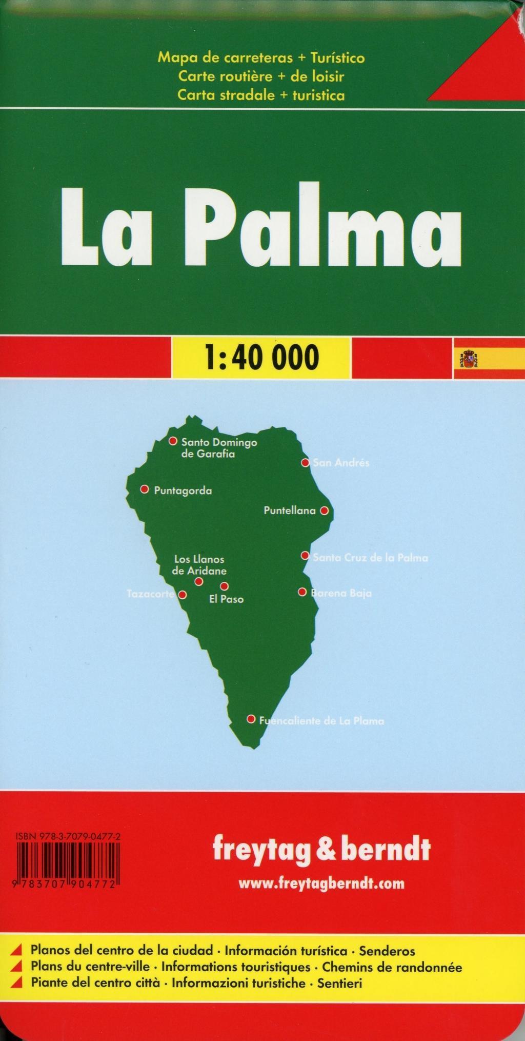 Auto karte Escala 1:40.000 Freytag & Berndt.: Toeristische wegenkaart 1:40 000: AK 0518 mapa de carreteras La Palma 
