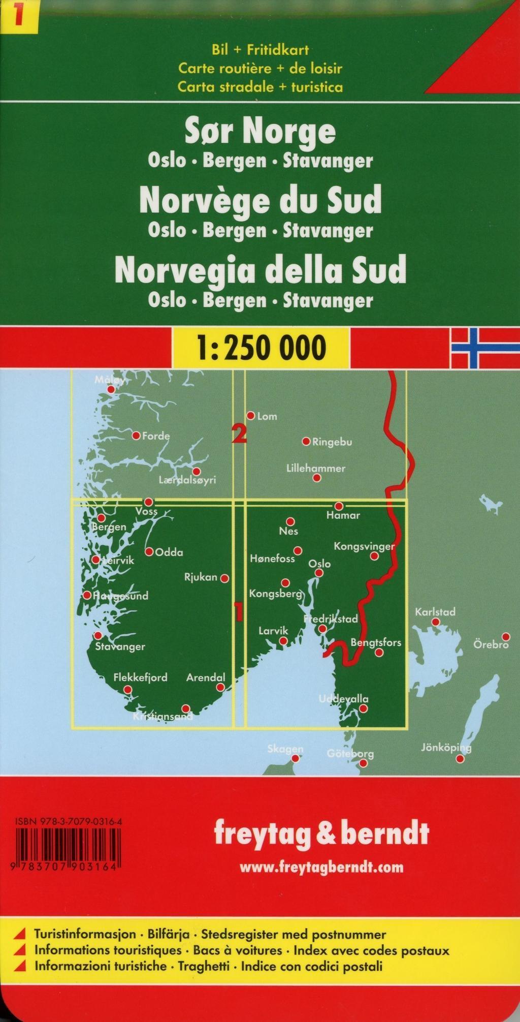 Norway South Soer Norge /... Freytag & Berndt Autokarte Norwegen Süd 