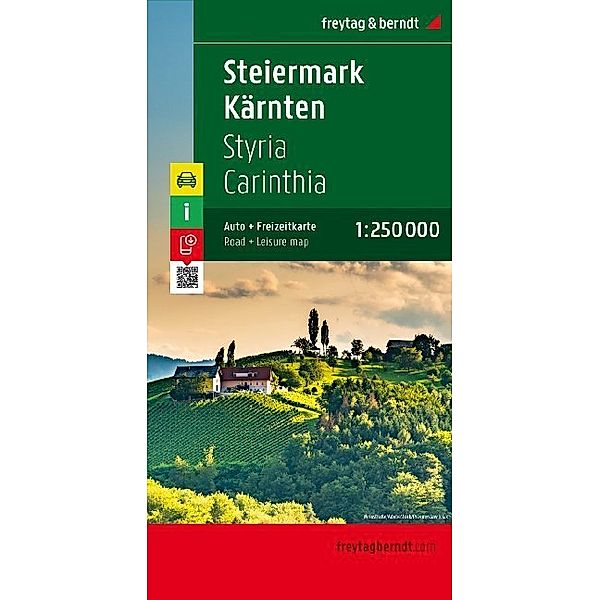 Freytag & Berndt Autokarte Steiermark, Kärnten; Carintia, Estiria. Karinthie; Stiermarken; Styria, Carinthia. Styrie, Carinthie; Stiria, Carinzia