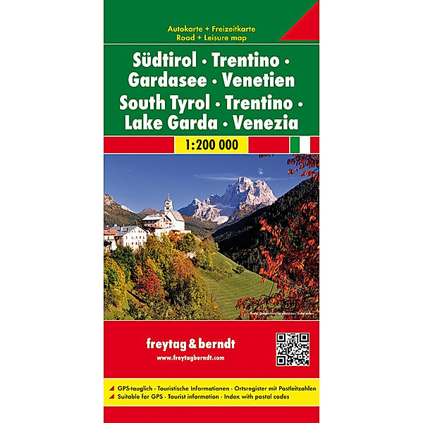 Freytag & Berndt Autokarte Südtirol - Trentino - Gardasee - Venetien 1:200.000. South Tyrol, Trentino, Lake Garda, Venezia