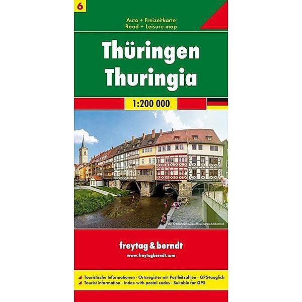 Freytag & Berndt Autokarte Thüringen. Thuringia / Thuringe / Turingia