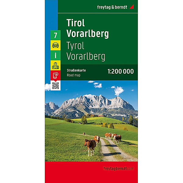 Freytag & Berndt Autokarte Tirol, Vorarlberg. Tyrol, Vorarlberg / Tyrolo, Vorarlberg