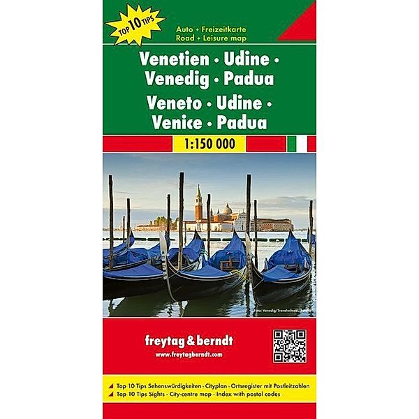 Freytag & Berndt Autokarte Venetien, Udine, Venedig, Padua. Veneto, Udine, Venice, Padua