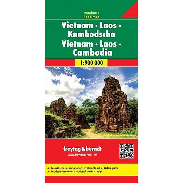 Freytag & Berndt Autokarte Vietnam, Laos, Kambodscha. Vietnam, Laos, Kamboya. Vietnam, Laos, Cambodja