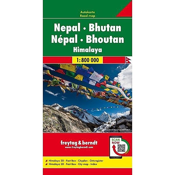 Freytag & Berndt Nepal - Bhutan, Autokarte 1:800.000