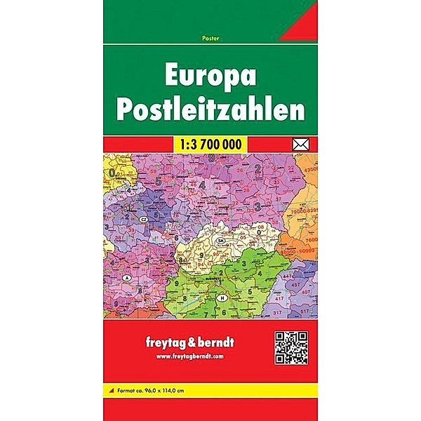 Freytag & Berndt Poster Europa, Postleitzahlen, gefalzt