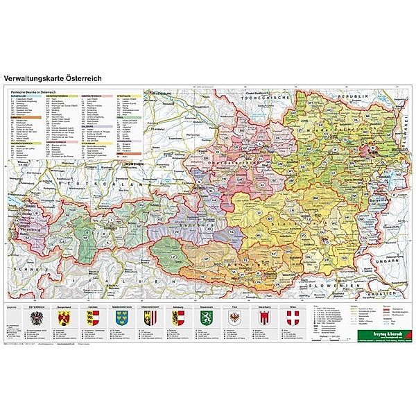 Freytag & Berndt Poster, Großformat / Freytag & Berndt Poster Verwaltungskarte Österreich, Großformat