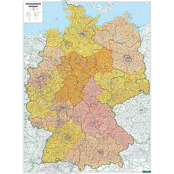 freytag & berndt Poster + Markiertafeln / Deutschland Postleitzahlen, 1:700.000, Poster. Germany, Post Codes