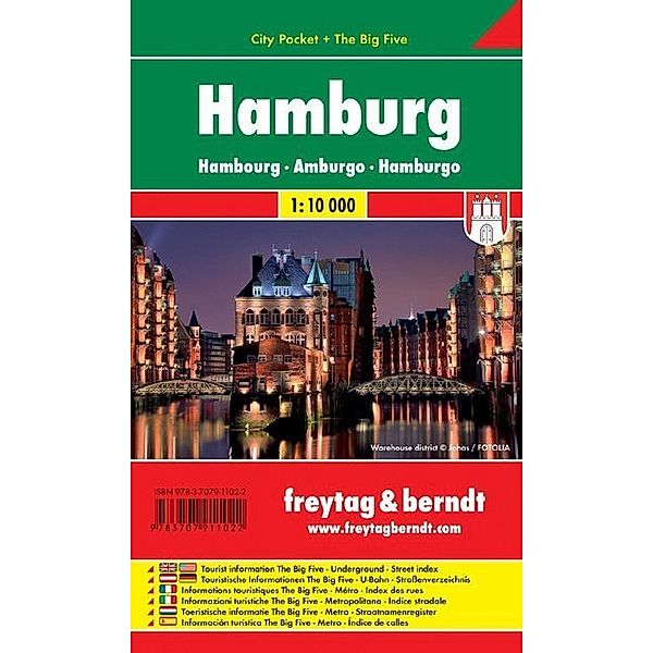 Freytag & Berndt Stadtplan Hamburg City Pocket, Stadtplan 1:10.000. Hambourg. Amburgo; Hamburgo; Hamburk