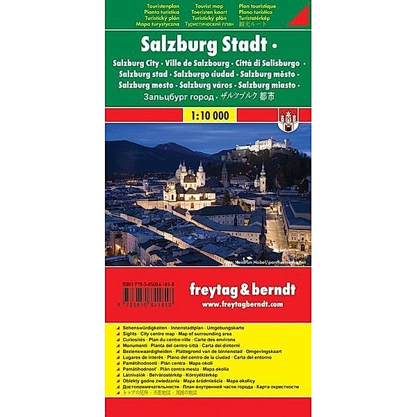 Freytag & Berndt Stadtplan Salzburg, Touristenplan. Salzburg, Tourist map. Salisburgo, Pianta turistica